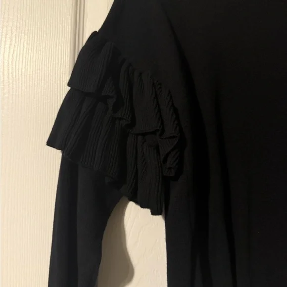 “Off-White” Black Ruffled Sleeve Top - Picture 3 of 3